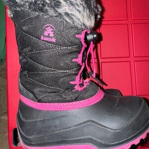 Kamik Black and Pink Snow Boots